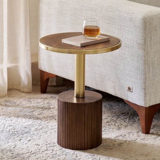 Eclat Mango Wood Top End Table - Walnut