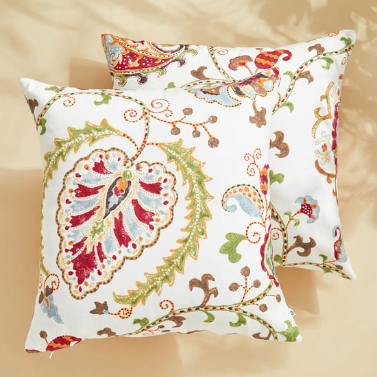 Corsica Florish Set of 2 Printed Cushion Covers - 40x40cm