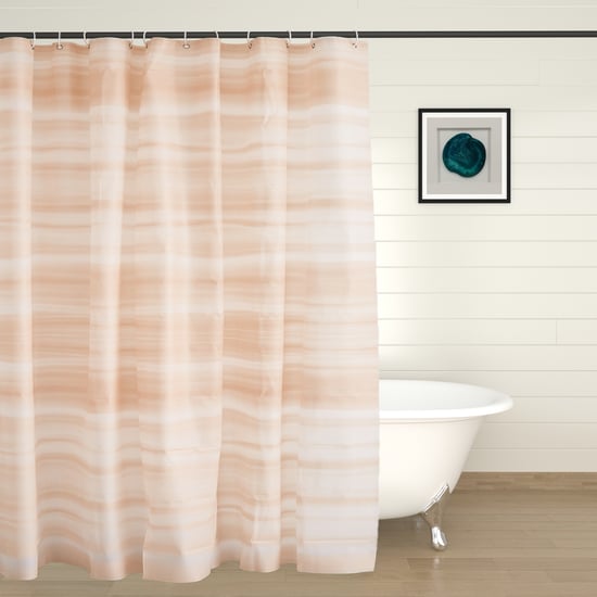 Richmond Coral Printed Shower Curtain with Hooks - 200x180cm