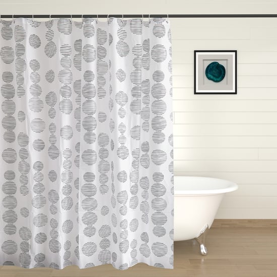 Richmond Coral Printed Shower Curtain with Hooks - 200x180cm