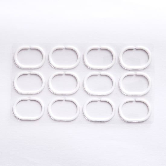 Richmond Coral Printed Shower Curtain with Hooks - 200x180cm