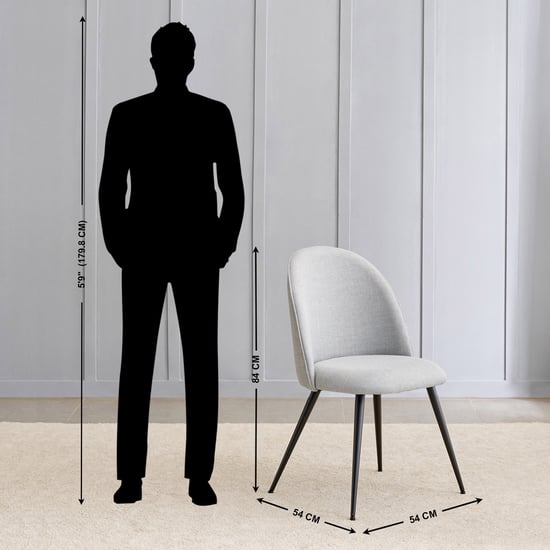 Rika Set of 2 Fabric Dining Chairs - Grey