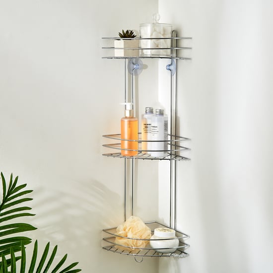 Orion Chester Chrome Metal 3-Tier Corner Shower Caddy