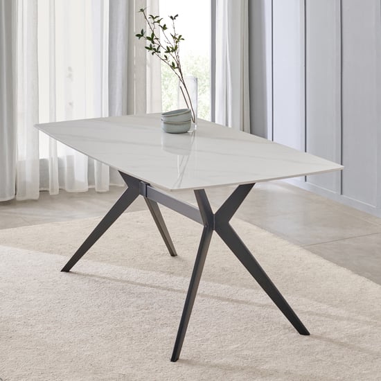 Rika Sintered Stone 6-Seater Dining Table - White