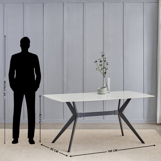 Rika Sintered Stone 6-Seater Dining Table - White