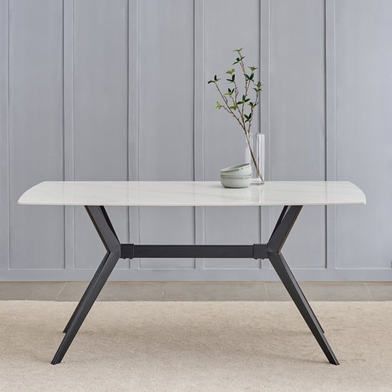 Rika Sintered Stone 6-Seater Dining Table - White