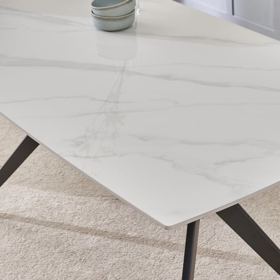 Rika Sintered Stone 6-Seater Dining Table - White