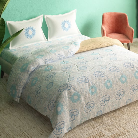 PORTICO Cadence Cotton 4Pcs Printed Double Bed-In-A-Bag Set