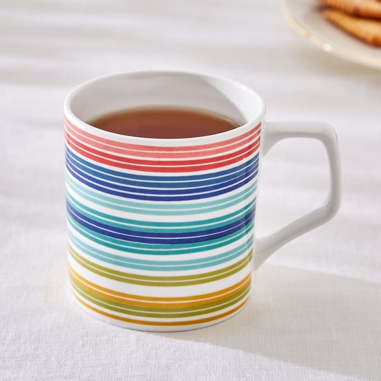 Corsica Mandarin Bone China Striped Mug - 230ml