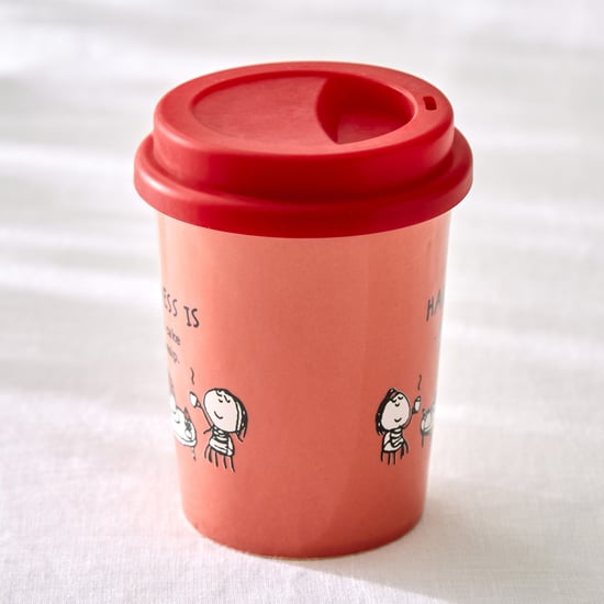Corsica Happiness Bone China Printed Travel Tumbler with Lid - 300ml