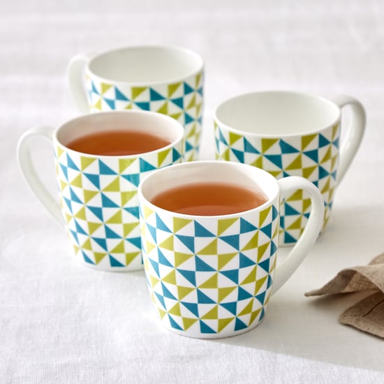 Corsica Heva Set of 4 Bone China Printed Mugs - 240ml