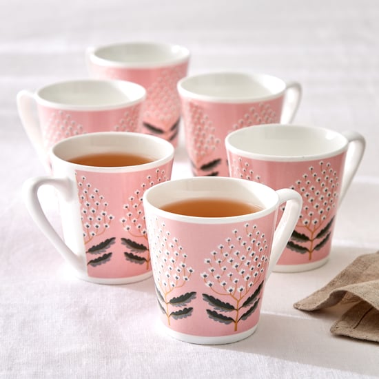 Corsica Jurgen Set of 6 Bone China Printed Mugs - 140ml