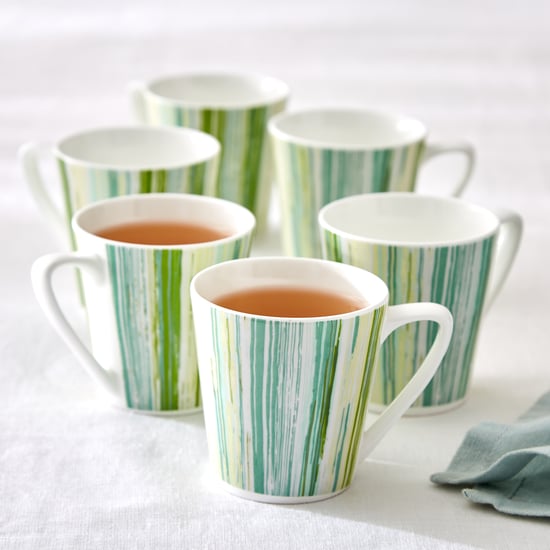 Corsica Jurgen Set of 6 Bone China Printed Mugs - 140ml