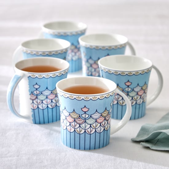 Corsica Jurgen Set of 6 Bone China Printed Mugs - 180ml