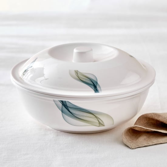 Meadows Theme Melamine Swirl Print Serving Bowl with Lid - 1.4L