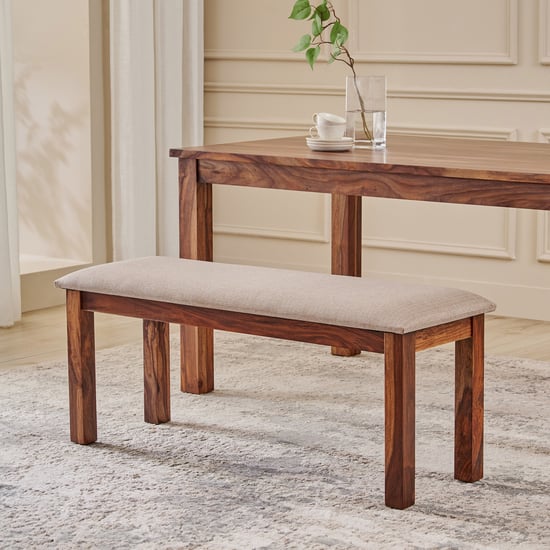 Adana Grand Fabric Dining Bench - Brown