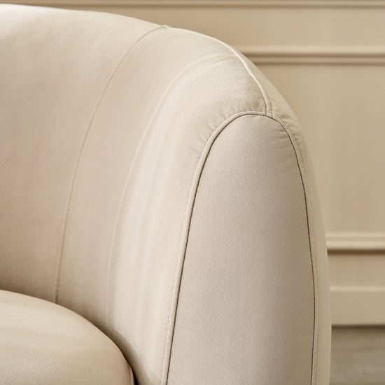 Homeshores Fabric 3-Seater Sofa with Cushions - Beige