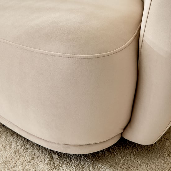 Homeshores Fabric 3-Seater Sofa with Cushions - Beige