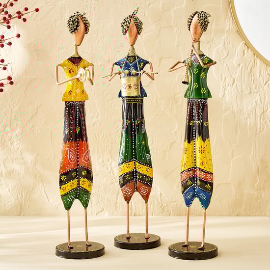 Corsica Mystic India Set of 3 Metal Standing Musician Figurines