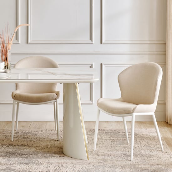 Senorita NXT Set of 2 Fabric Dining Chairs - Cream