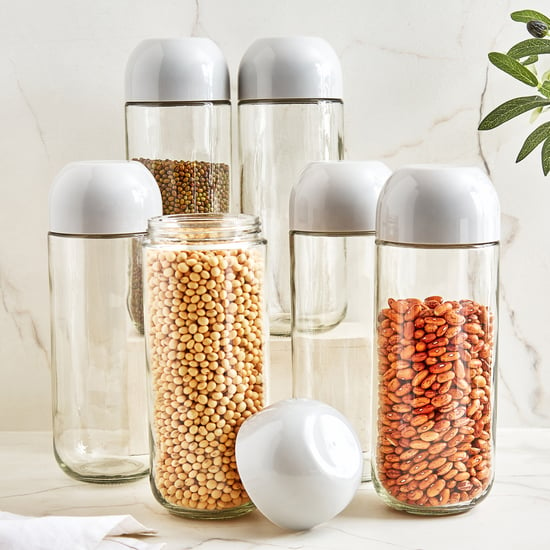 Corisca Hipo Siattle Set of 6 Glass Storage Jars - 1L