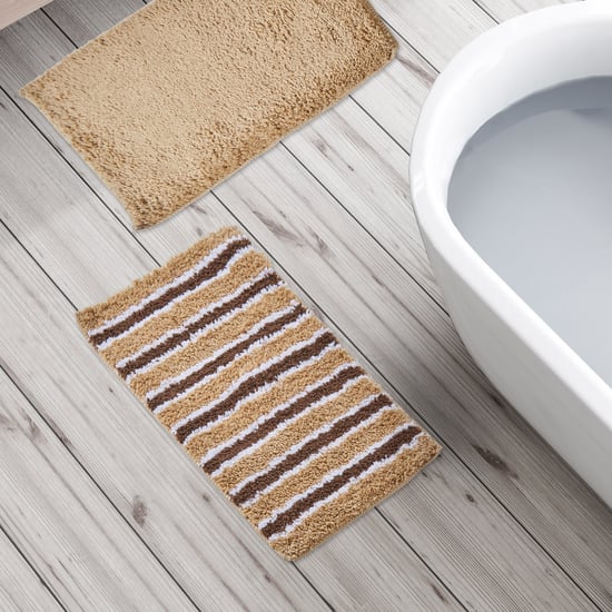 Corsica Set of 2 Striped Anti-Slip Bath Mats