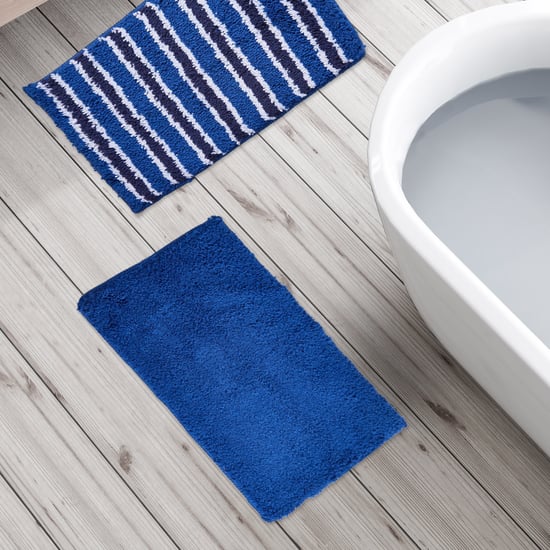 Corsica Set of 2 Striped Anti-Slip Bath Mats - 51x31cm