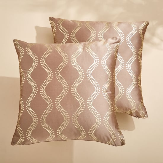 Corsica Gleam Cecil Set of 2 Foil Print Cushion Covers - 40x40cm