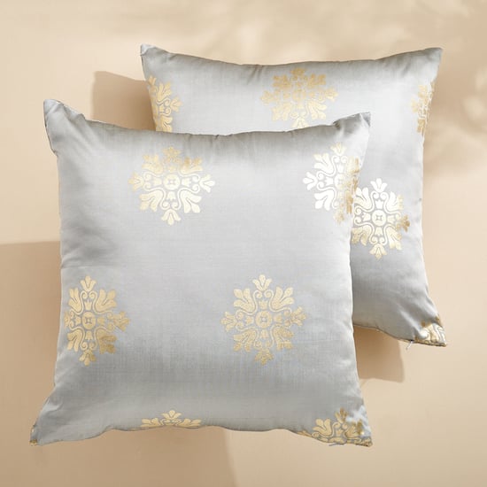 Corsica Gleam Cecil Set of 2 Foil Print Cushion Covers - 40x40cm