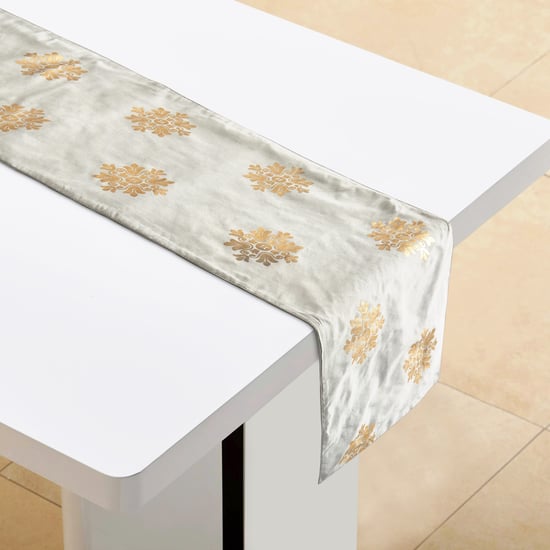 Corsica Gleam Cecil Foil Print Table Runner