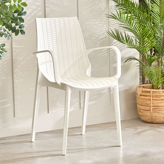 Abigail Hester Polypropylene Outdoor Arm Chair - White