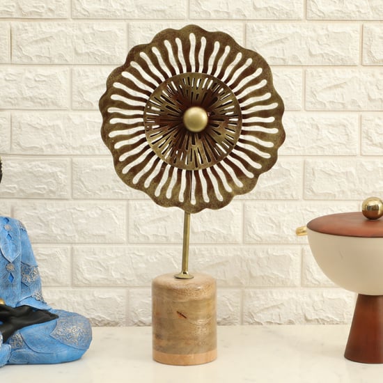 VEDAS Mystical Indiana Metal Flower Table Accent