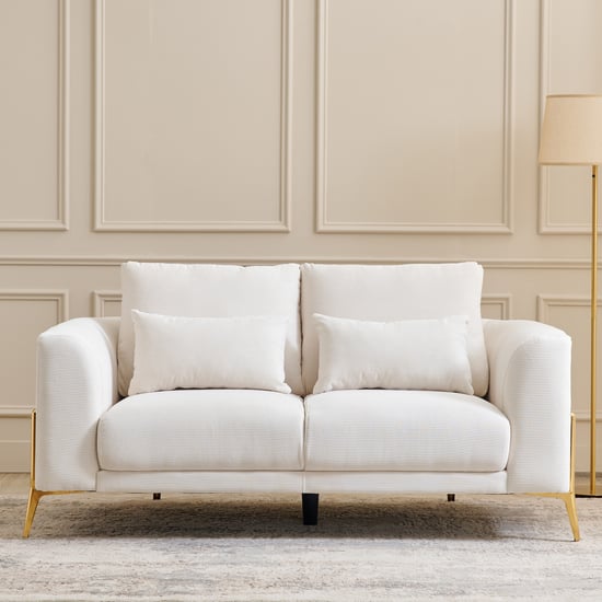 Modern Radiance Fabric 3+2 Seater Sofa Set with Cushions - Beige