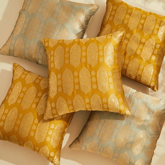 Corsica Brocade Baisley Set of 5 Brocade Cushion Covers - 40x40cm