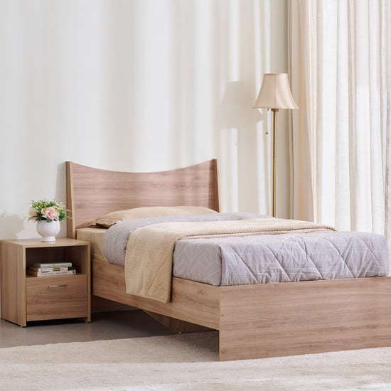 Helios Alton Single Bed with Bedside Table