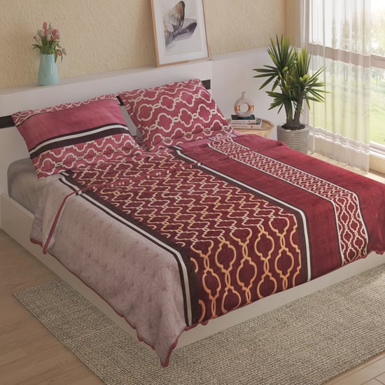 Adiva Trellis 4Pcs Printed Double Bed-In-A-Bag Set