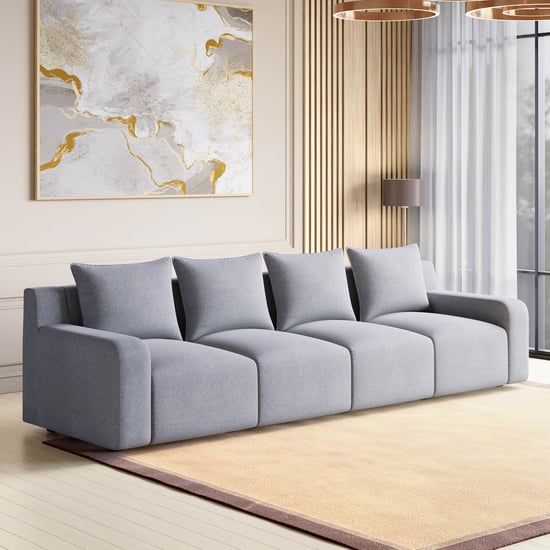 Chrono Fabric 4-Seater Sofa - Grey