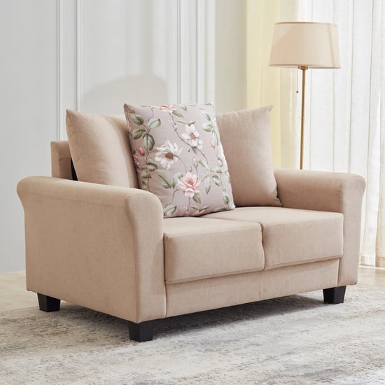 Helios Florence Fabric 2-Seater Sofa with Cushion - Beige