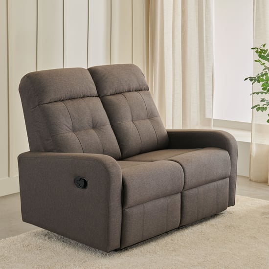 Helios Toledo Fabric 2-Seater Recliner - Brown