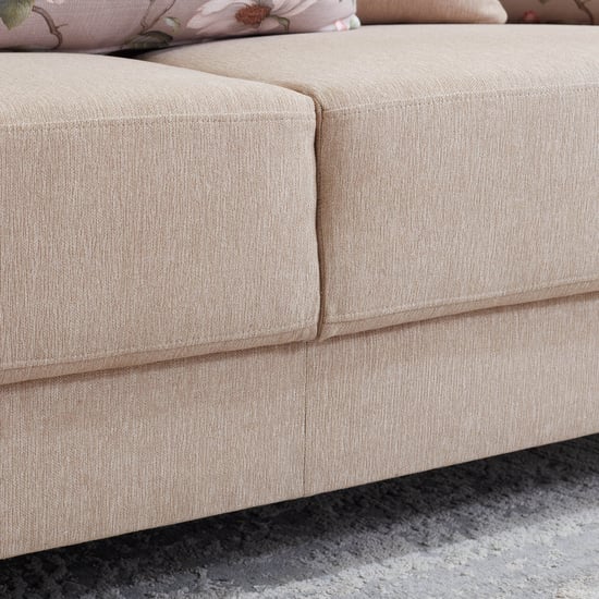 Helios Florence Fabric 3+2 Seater Sofa Set with Wing Chair and Cushions - Beige