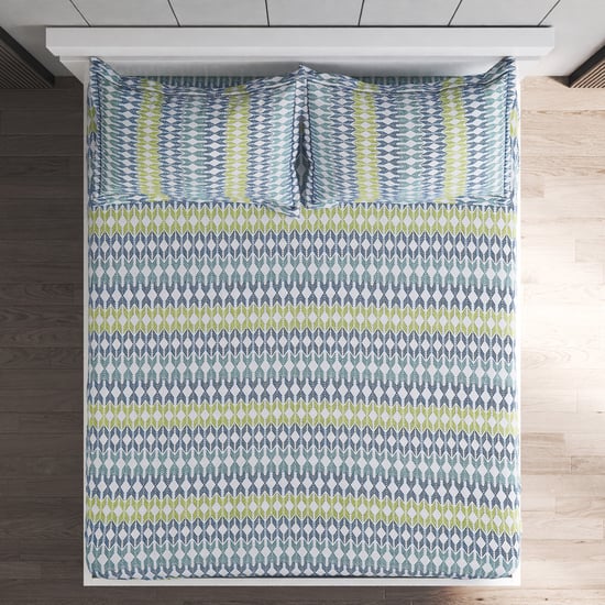 Ezra Camden Cotton 144TC Printed 3Pcs Queen Bedsheet Set