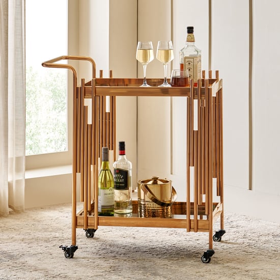 Dessert Glass Top Serving Trolley - Black