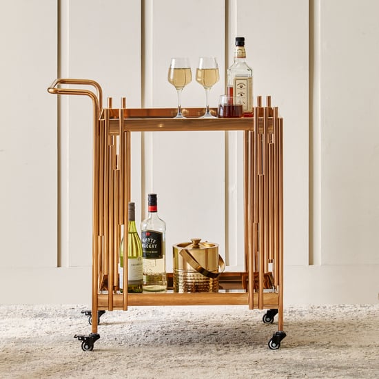 Dessert Glass Top Serving Trolley - Bronze