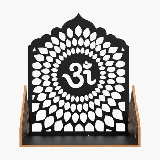 HOME SPARKLE Om Mandir Wall Shelf - Black