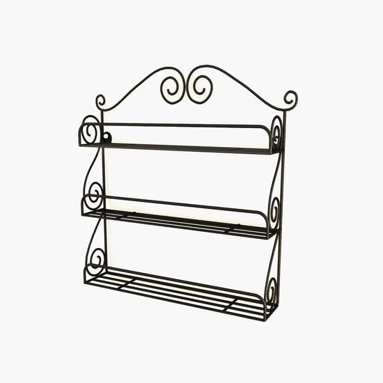 HOME SPARKLE Metal 3-Tier Kitchen Rack Black Metal