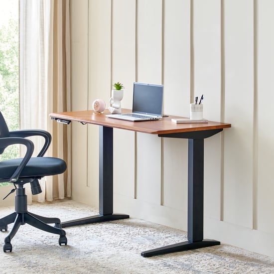 Ascent Solid Wood Top Adjustable Smart Study Desk - Oak