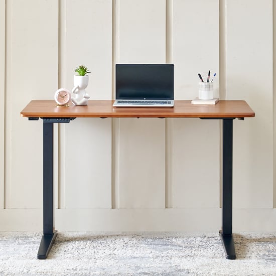 Ascent Solid Wood Top Adjustable Smart Study Desk - Oak