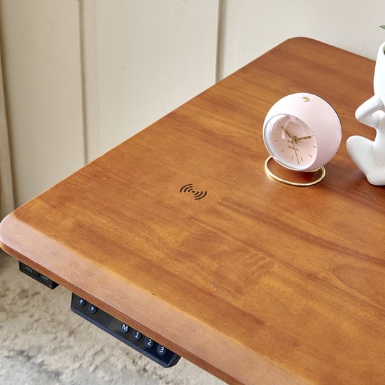 Ascent Solid Wood Top Adjustable Smart Study Desk - Oak