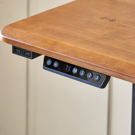 Ascent Solid Wood Top Adjustable Smart Study Desk - Oak