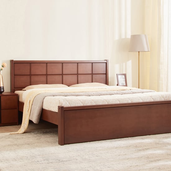 Denis Cresta Mahogany Wood King Bed - Walnut